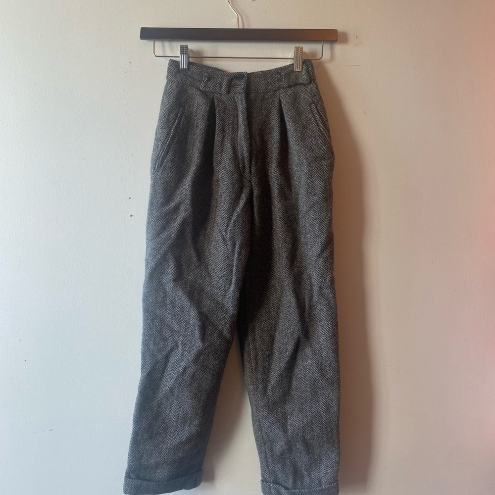 Jones New York Petite Tweed Herringbone Trousers